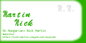 martin nick business card